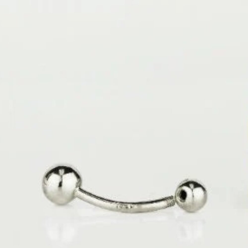 New White Gold Belly Button Ring Ball 14K Body Jewelry Piercing Women's Fashion